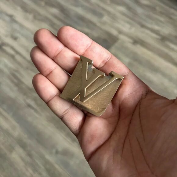 Vintage Louis Vuitton 2” Gold Belt Buckle - Picture 1 of 5
